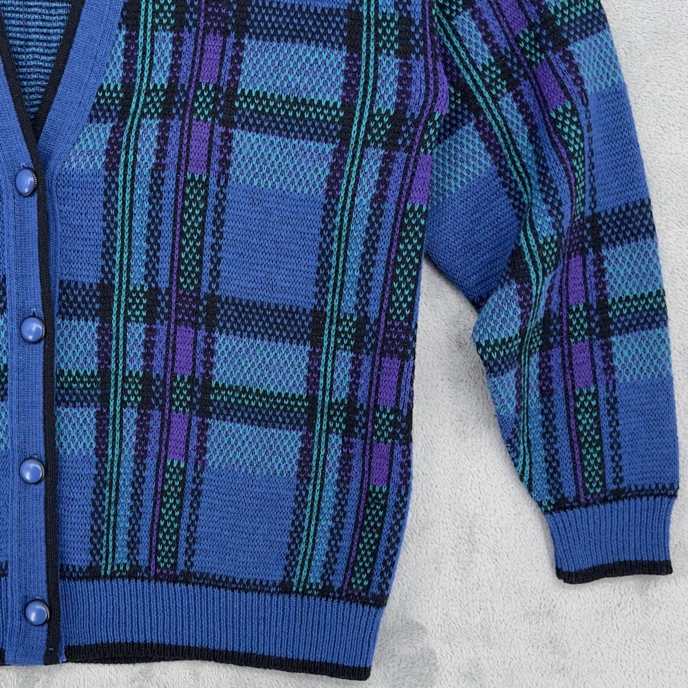 Pendleton Womens Wool Plaid Button Front Cardigan Sweater Blue Purple  Size M‎ - Picture 6 of 9